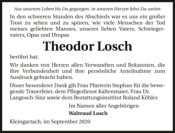 Traueranzeige von Theodor Losch von GESAMT