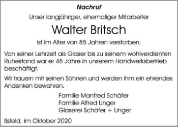 Traueranzeige von Walter Britsch von GESAMT