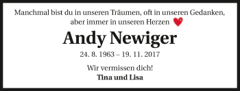 Traueranzeige von Andreas Newiger von GESAMT