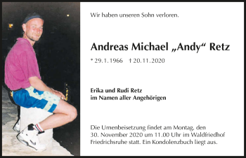 Traueranzeige von Andreas Michael Retz von GESAMT