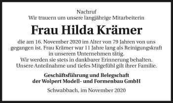 Traueranzeige von Hilda Krämer von GESAMT