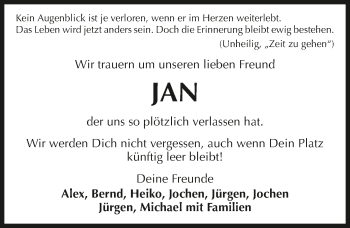 Traueranzeige von Jan Ritter von GESAMT