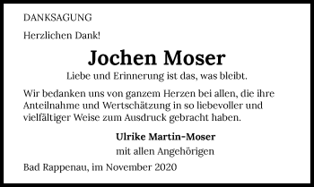 Traueranzeige von Jochen Moser von GESAMT