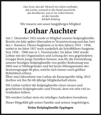Traueranzeige von Lothar Auchter von GESAMT