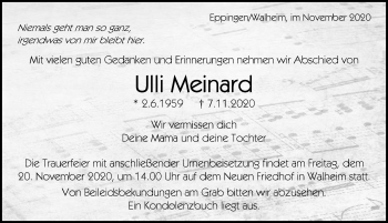 Traueranzeige von Ulli Meinard von GESAMT