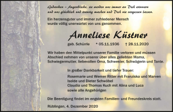 Traueranzeige von Anneliese Küstner von GESAMT