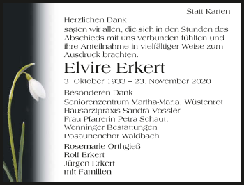 Traueranzeige von Elvire Erkert von GESAMT