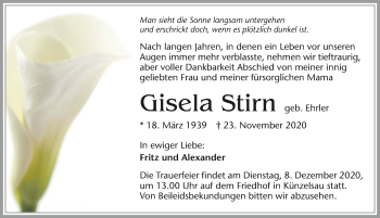Traueranzeige von Gisela Stirn von GESAMT