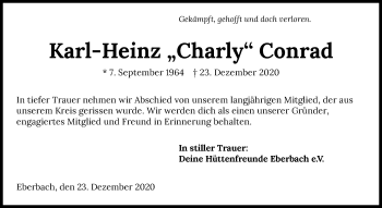 Traueranzeige von Karl-Heinz Conrad von GESAMT
