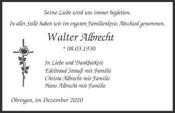 Traueranzeige von Walter Albrecht von GESAMT