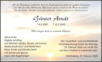 Traueranzeige von Günter Arndt 