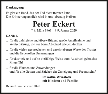 Traueranzeige von Peter Eckert 
