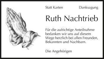 Traueranzeige von Ruth Nachtrieb 