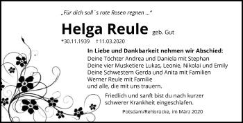 Traueranzeige von Helga Reule 
