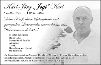 Traueranzeige von Karl-Jörg Kerl 