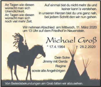 Traueranzeige von Michael Groß 