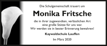 Traueranzeige von Monika Fritsche 