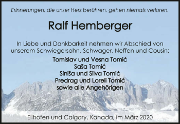 Traueranzeige von Ralf Hemberger 
