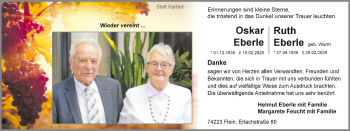 Traueranzeige von Ruth Eberle 