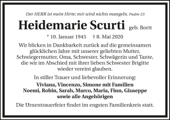 Traueranzeige von Heidemarie Scurti 