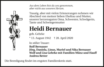 Traueranzeige von Heidi Bernauer 