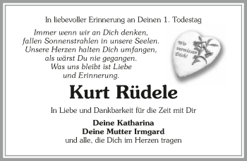 Traueranzeige von Kurt Rüdele 