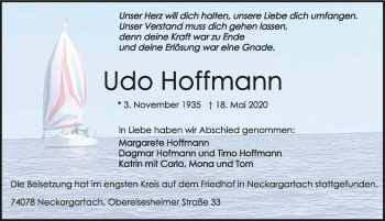 Traueranzeige von Udo Hoffmann 