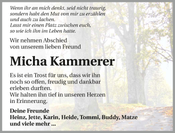 Traueranzeige von Michael Kammerer 