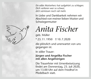 Traueranzeige von Anita Fischer von GESAMT