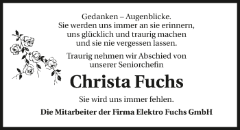 Traueranzeige von Christa Fuchs von GESAMT