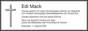 Traueranzeige von Eduard Mack von GESAMT