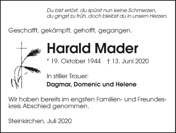 Traueranzeige von Harald Mader von GESAMT
