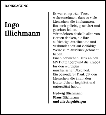 Traueranzeige von Ingo Illichmann von GESAMT