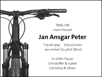 Traueranzeige von Jan Ansgar Peter von GESAMT