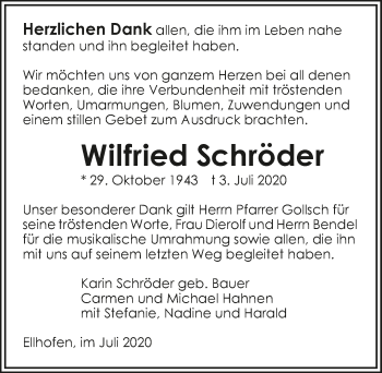 Traueranzeige von Wilfried Schröder von GESAMT