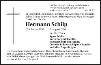 Traueranzeige von Hermann Schilp von GESAMT
