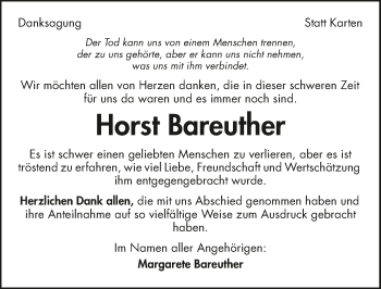 Traueranzeige von Horst Bareuther von GESAMT