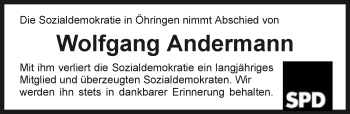 Traueranzeige von Wolfgang Andermann von GESAMT