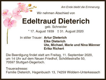 Traueranzeige von Edeltraud Dieterich von GESAMT