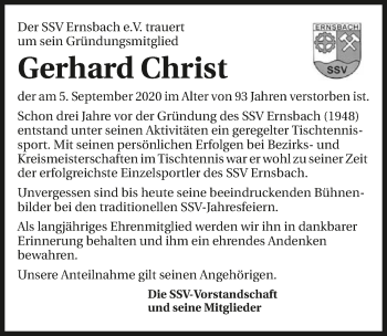 Traueranzeige von Gerhard Christ von GESAMT