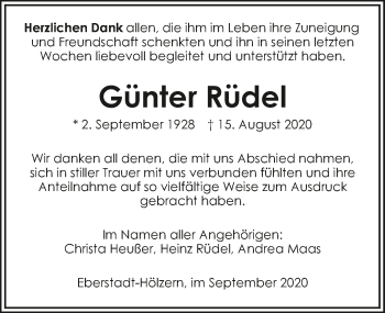Traueranzeige von Günter Rüdel von GESAMT