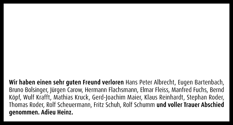  Traueranzeige für Heinz Blackholm vom 26.09.2020 aus GESAMT