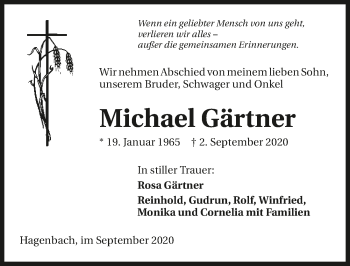 Traueranzeige von Michael Gärtner von GESAMT