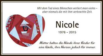 Traueranzeige von Nicole Züfle von GESAMT