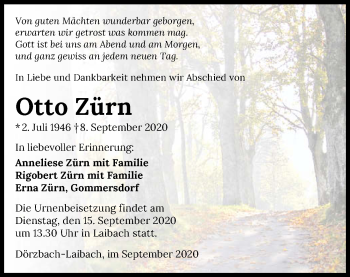Traueranzeige von Otto Zürn von GESAMT