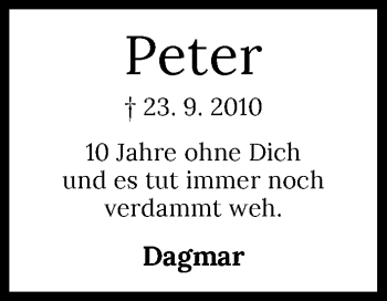 Traueranzeige von Peter  von GESAMT