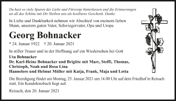 Traueranzeige von Georg Bohnacker von GESAMT
