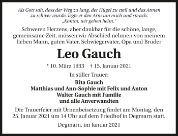 Traueranzeige von Leo Gauch von GESAMT