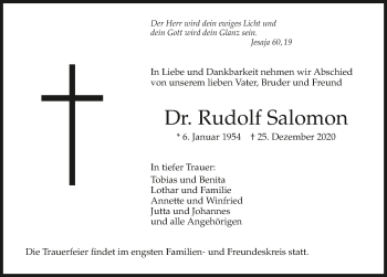 Traueranzeige von Rudolf Salomon von GESAMT