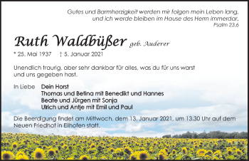 Traueranzeige von Ruth Waldbüßer von GESAMT